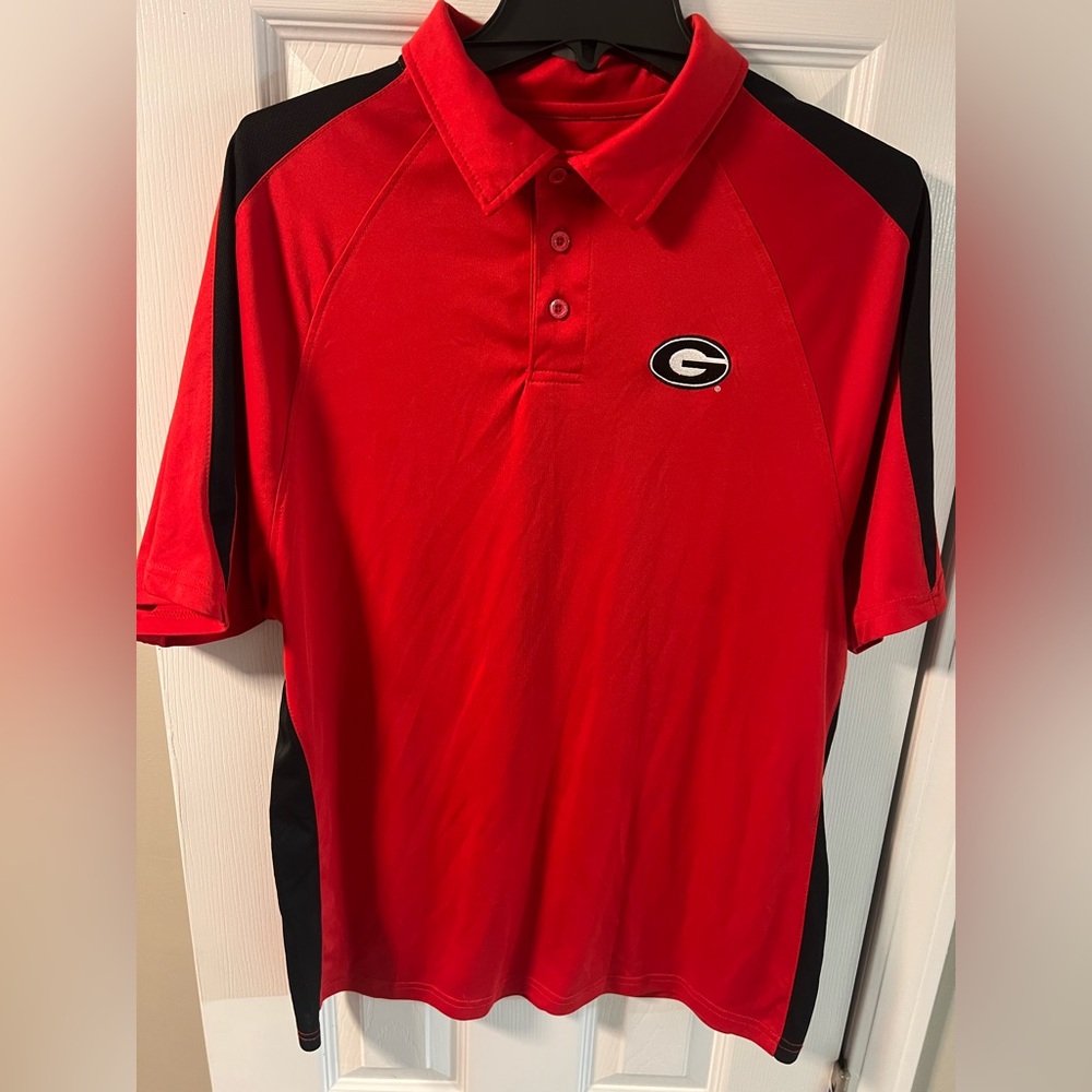 Georgia Bulldog Red and Black Polo Shirt